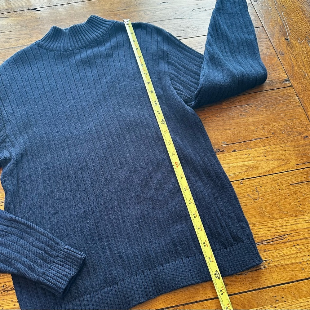 Pendleton Navy Ribbed Long Sleeve Turtleneck Sweater Size Medium Great C… - Picture 4 of 8
